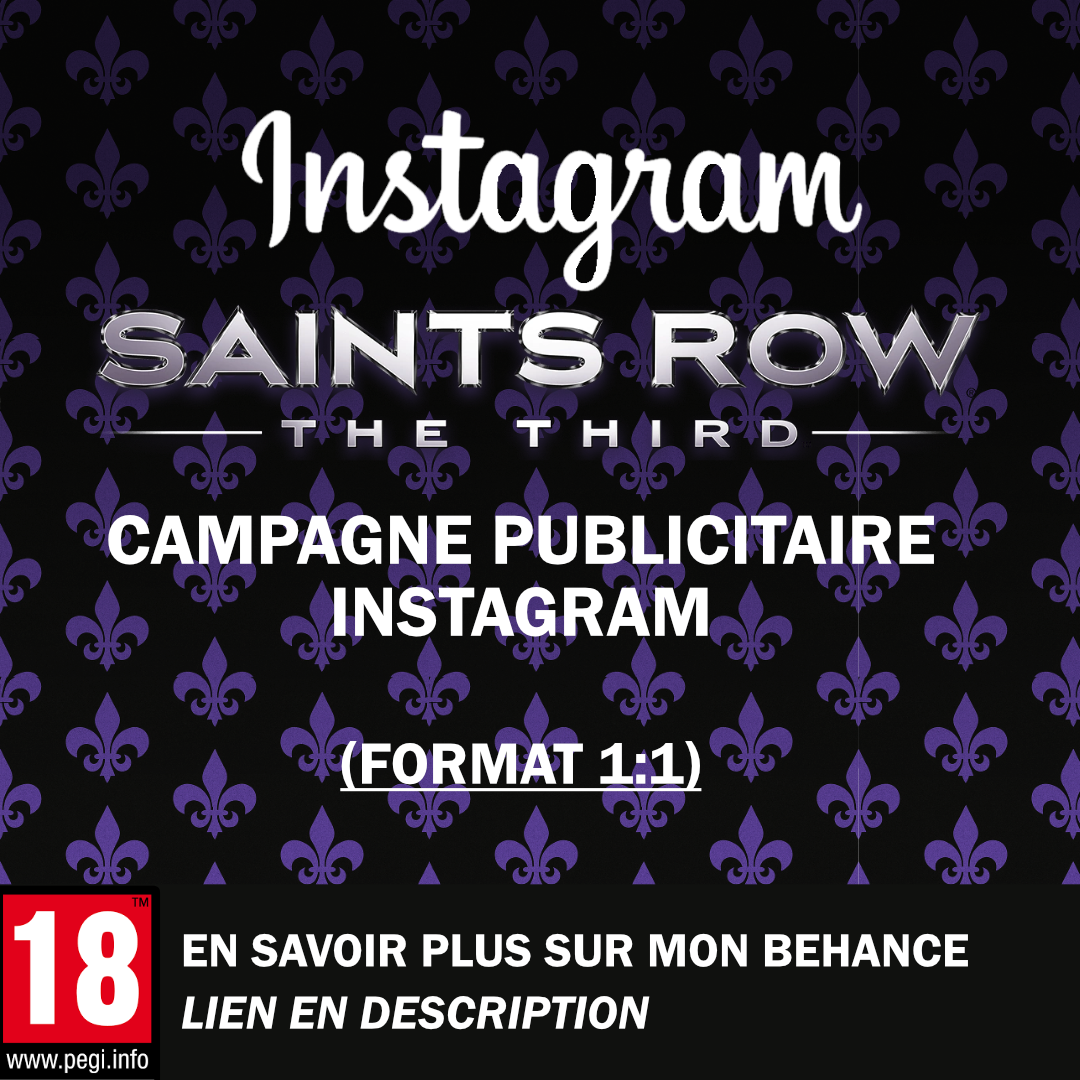 Visuel de couverture – Campagne Instagram fictive inspirée de Saints Row: The Third, conçue par VIRY Brandon.