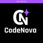 Logo vertical de CodeNova – identité visuelle fictive conçue par VIRY Brandon