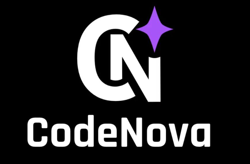Logo vertical de CodeNova – identité visuelle fictive conçue par VIRY Brandon
